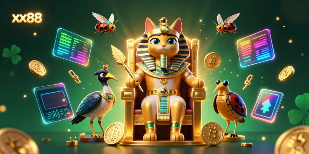 Engage in the thrilling world of xx88 with vibrant casino elements and captivating characters.