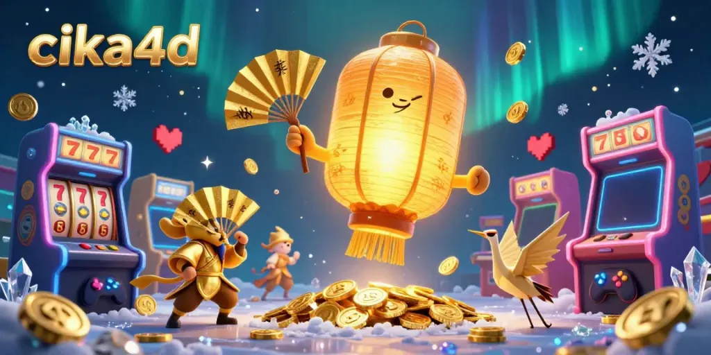 Play your favorite games at cika4d with enchanting visuals of a colorful, dynamic casino scene.