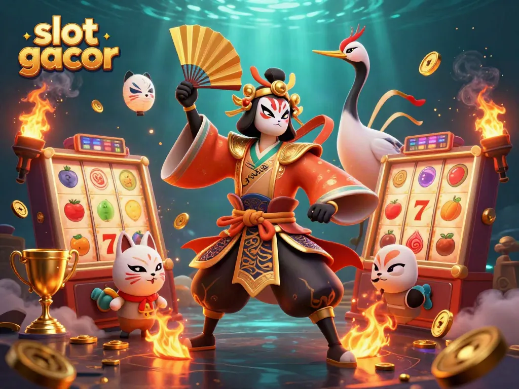 Experience thrilling slot gacor with vibrant reels and dynamic characters in a magical casino setting.