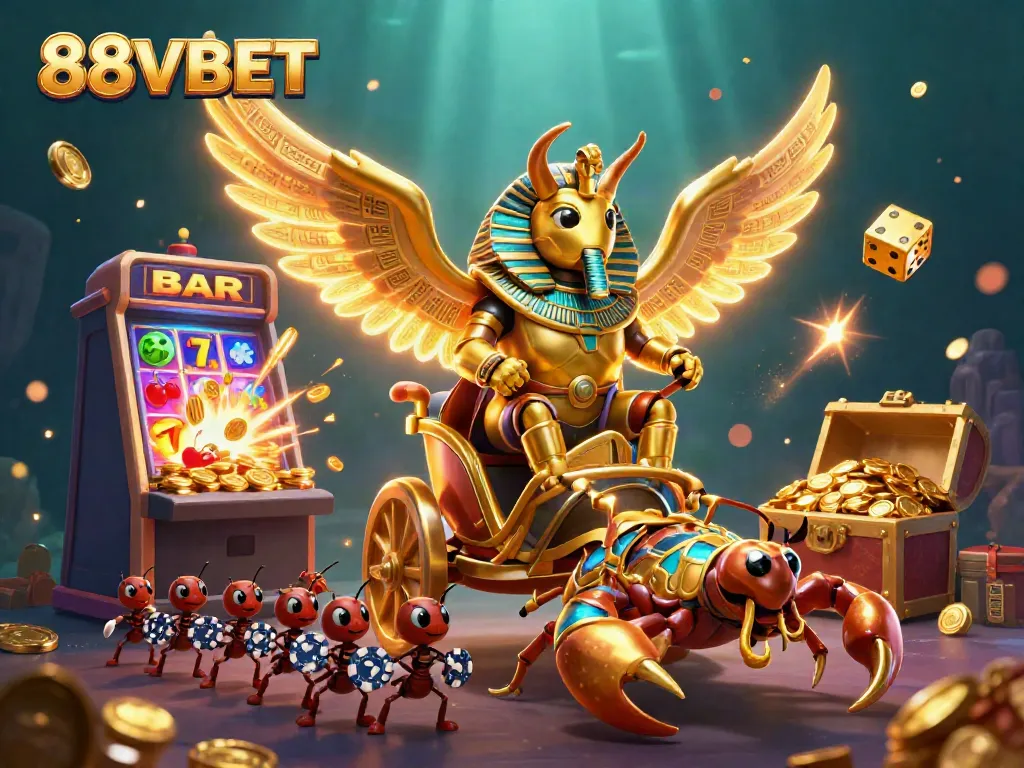 Experience the excitement of 88VBET with a stunning 3D illustration showcasing casino fun.