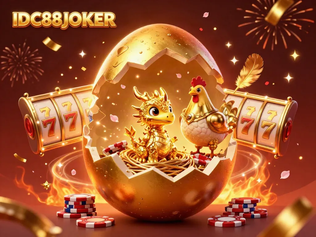 Engage with the thrilling world of IDC88JOKER featuring a golden baby dragon and slot games.