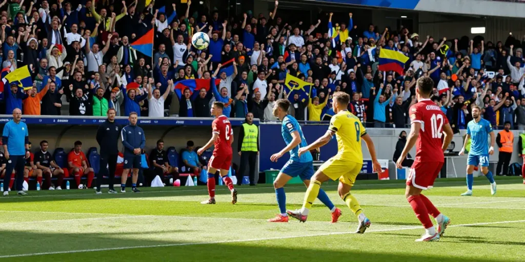 Exciting football action scene capturing live match dynamics to illustrate ผลบอลสด results.