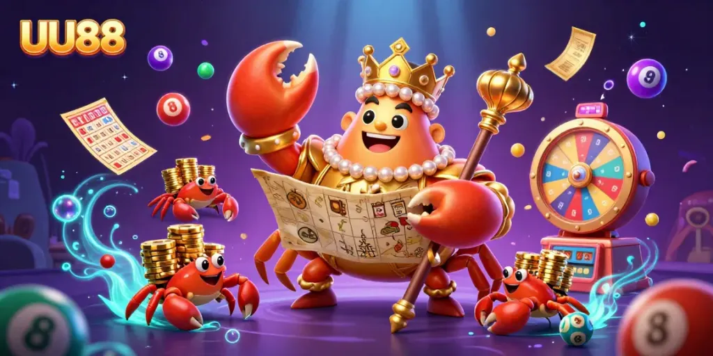 Experience the dynamic energy of UU88 through this vibrant 3D casino-themed illustration.