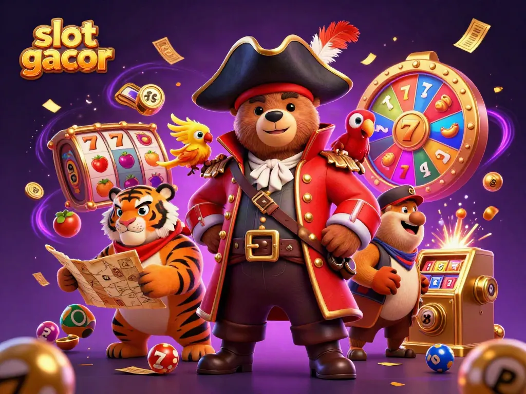 Experience the thrill of slot gacor gameplay with vibrant characters and dynamic gambling elements.