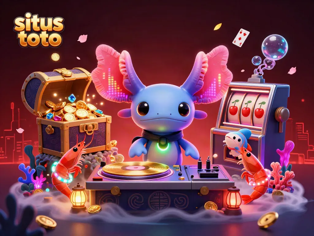 Experience the thrills of situs toto in a vibrant underwater casino scene with colorful characters.