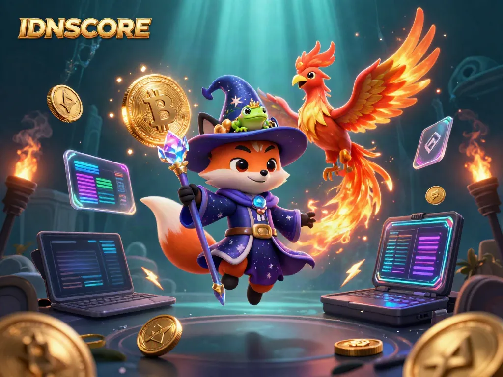Engage with IDNSCORE's vibrant casino adventure featuring mystical creatures and cryptocurrency.